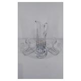Glass decorative items, pitcher with etched