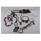 Group of costume jewelry necklaces