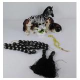 Group of decorative items, figurines, tie backs