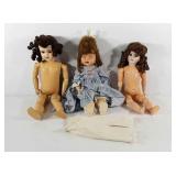 Vintage dolls, composition, two fully jointed,