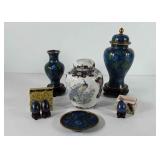 Asian style decor, includes ginger jar, bud vase