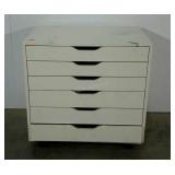 Wheeled cart, 6 drawers, needs cleaned, 26" tall