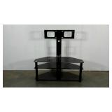 Bracket mount TV stand, 45" tall, dark glass