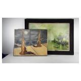 Art group, includes painting on canvas, artist