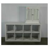 8 cubby stand and small cabinet, stand measures