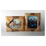 Two landscape paintings on canvas, both are