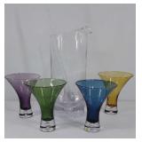 Glass mini martini set, with storage box