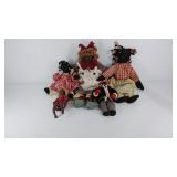 Group of five Black Americana rag dolls