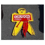 Caution Children Play figure Safety sign