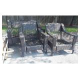 3pc. Outdoor wicker Furniture set, loveseat 2