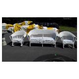 3pc Wicker Furniture lot, 2 Rocking Chairs, one