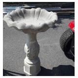 Concrete Bird Bath about 18" bowl, nice condition