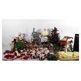 Christmas decorations, napkin rings, table cloth,