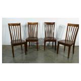 Four high-backed dining chairs, 18" to seat, s