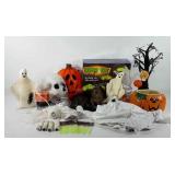 Storage tote of Halloween decor, includes blow up