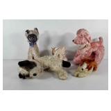 Toys, includes poodle plush, cat, lassie collie