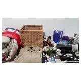 Basket cube, computer boards, jackets, Avon