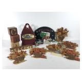 Country craft decor group, blocks, recipe  box,