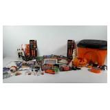 Halloween decor, includes candles, carving books