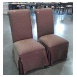 Pair of Dining Chairs, upholstery skirted around