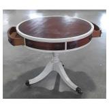 Parlor Style Game Or Tea Service Table, leather