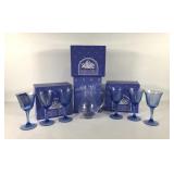 Avon glassware, hummingbird etched crystal vase