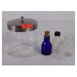 Small glass jar and bottle collection.