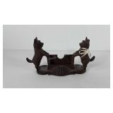 Cast iron Scottish terrier business card holder,