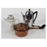 Kitchenwares, Noritake teapot, Corning Vision pot