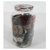 Buttons and buckles, jar full