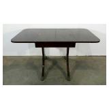 Drop leaf table, metal claw feet, 36 x 56