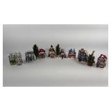 Hand painted ceramic Christmas village