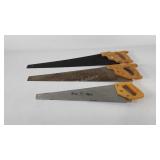 Three hand saws, Buck Bros, Orsair, and one
