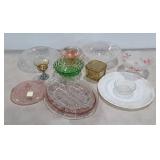 Depression glass group, includes sandwich, oyster