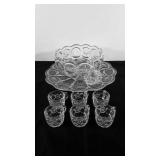 Glassware, includes platter and punch bowl with