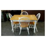 Dining table and four chairs, 30 x 48