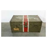 Storage trunk, military style, marked with name,