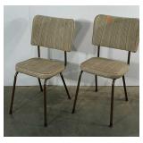 Two aluminum frame vinyl chairs