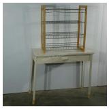 Table and rack, 16 x 36 x 31 table, legs need