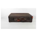 Vintage leather suitcase, condition as shown, 26"