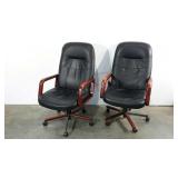 Two vinyl office chairs, seller code LP