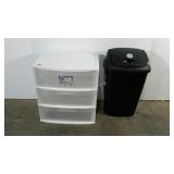 Sterilite plastic storage tower and a 13 gallon
