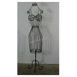 Metal framed dress form for decorative purposes,