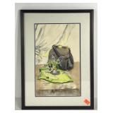 Still life watercolor painting, signed and dated