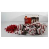 Holiday decor, includes knitted ornaments, 5pc