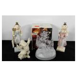 Holiday decor, includes crystal Rudolph the red