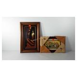 Two canvas paintings, one still life and one