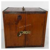 Utility box with shelves used for fly lure tying,