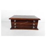 Wooden coin chest, 7.5" x 11.5" x 18"