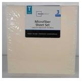 Three piece microfiber sheet set, twin size